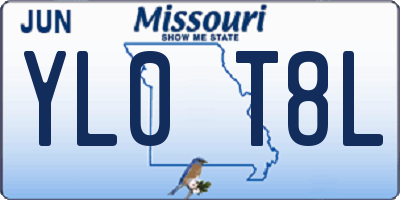 MO license plate YL0T8L