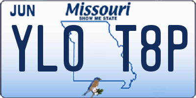 MO license plate YL0T8P