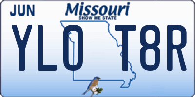 MO license plate YL0T8R