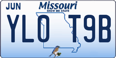 MO license plate YL0T9B