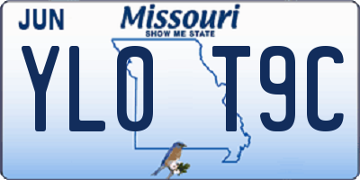 MO license plate YL0T9C