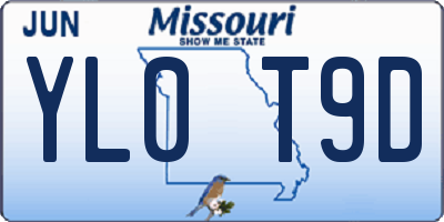 MO license plate YL0T9D