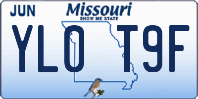 MO license plate YL0T9F