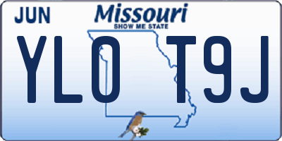 MO license plate YL0T9J