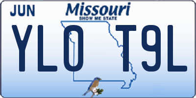 MO license plate YL0T9L