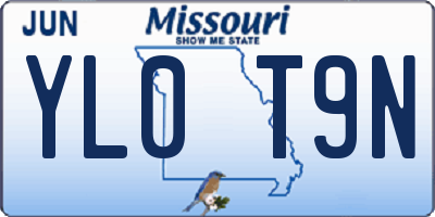 MO license plate YL0T9N