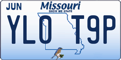 MO license plate YL0T9P