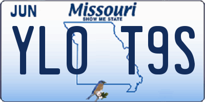 MO license plate YL0T9S