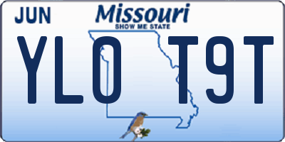 MO license plate YL0T9T