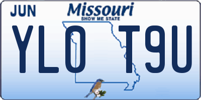 MO license plate YL0T9U