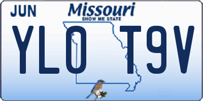 MO license plate YL0T9V