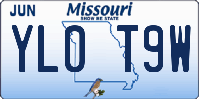 MO license plate YL0T9W