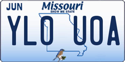 MO license plate YL0U0A