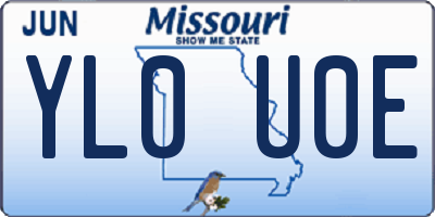 MO license plate YL0U0E
