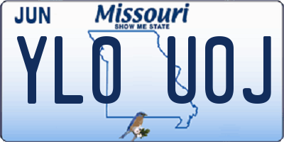 MO license plate YL0U0J