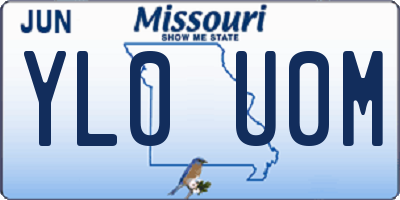 MO license plate YL0U0M