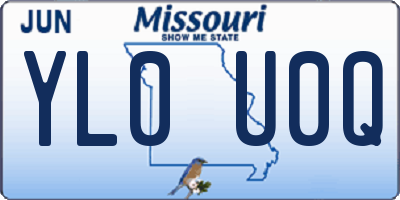 MO license plate YL0U0Q