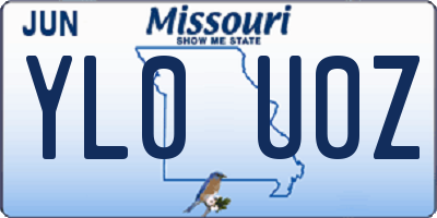 MO license plate YL0U0Z