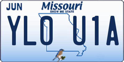 MO license plate YL0U1A