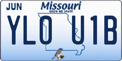 MO license plate YL0U1B