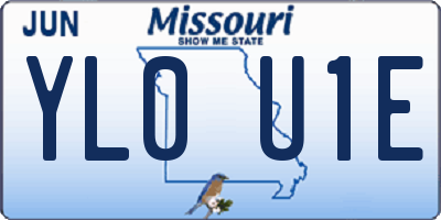 MO license plate YL0U1E
