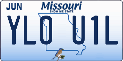 MO license plate YL0U1L