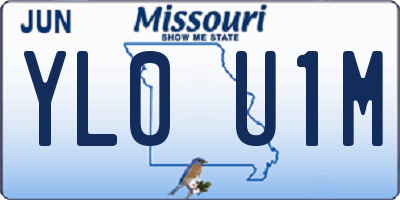 MO license plate YL0U1M