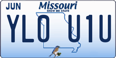 MO license plate YL0U1U