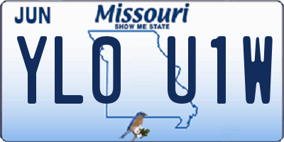 MO license plate YL0U1W