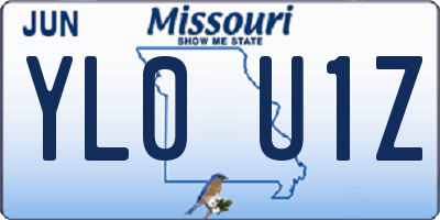 MO license plate YL0U1Z