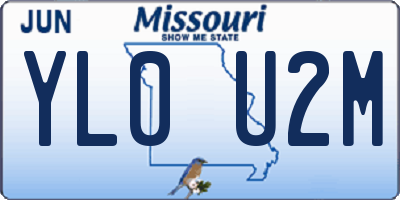 MO license plate YL0U2M