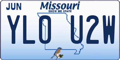 MO license plate YL0U2W