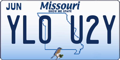 MO license plate YL0U2Y