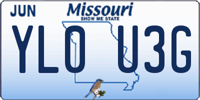 MO license plate YL0U3G