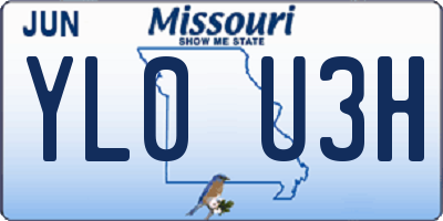 MO license plate YL0U3H
