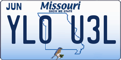 MO license plate YL0U3L