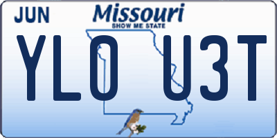 MO license plate YL0U3T