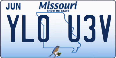 MO license plate YL0U3V