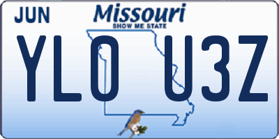 MO license plate YL0U3Z