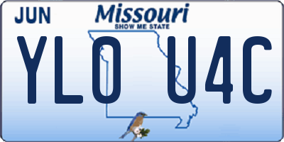 MO license plate YL0U4C