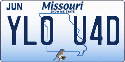 MO license plate YL0U4D