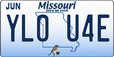 MO license plate YL0U4E