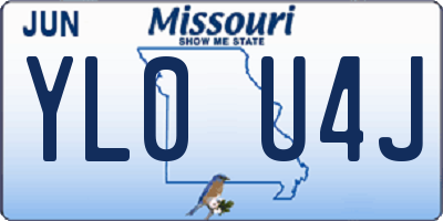 MO license plate YL0U4J