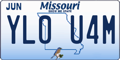 MO license plate YL0U4M