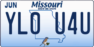 MO license plate YL0U4U