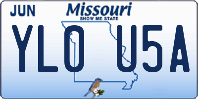 MO license plate YL0U5A