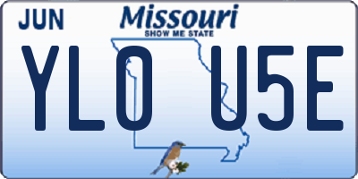MO license plate YL0U5E