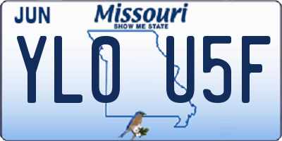 MO license plate YL0U5F