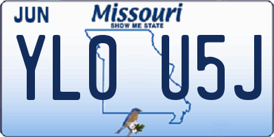 MO license plate YL0U5J