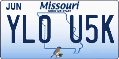MO license plate YL0U5K